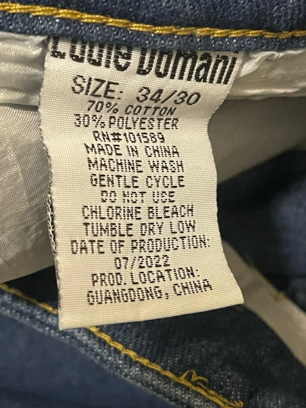 EDDIE DOMANI BLUE CARGO PANTS DENIM MEN FLEECE LINING INSIDE POCKETS SIZE 34X30*